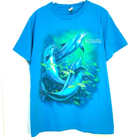 Turner Other - 90s DOLPHIN ANIMAL NATURE TEE NAUTICAL SEA LIFE OCEAN NEW YORK NY AQUARIUM LARGE
